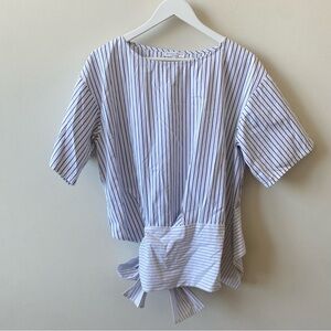Current Air Blue and White Striped Blouse